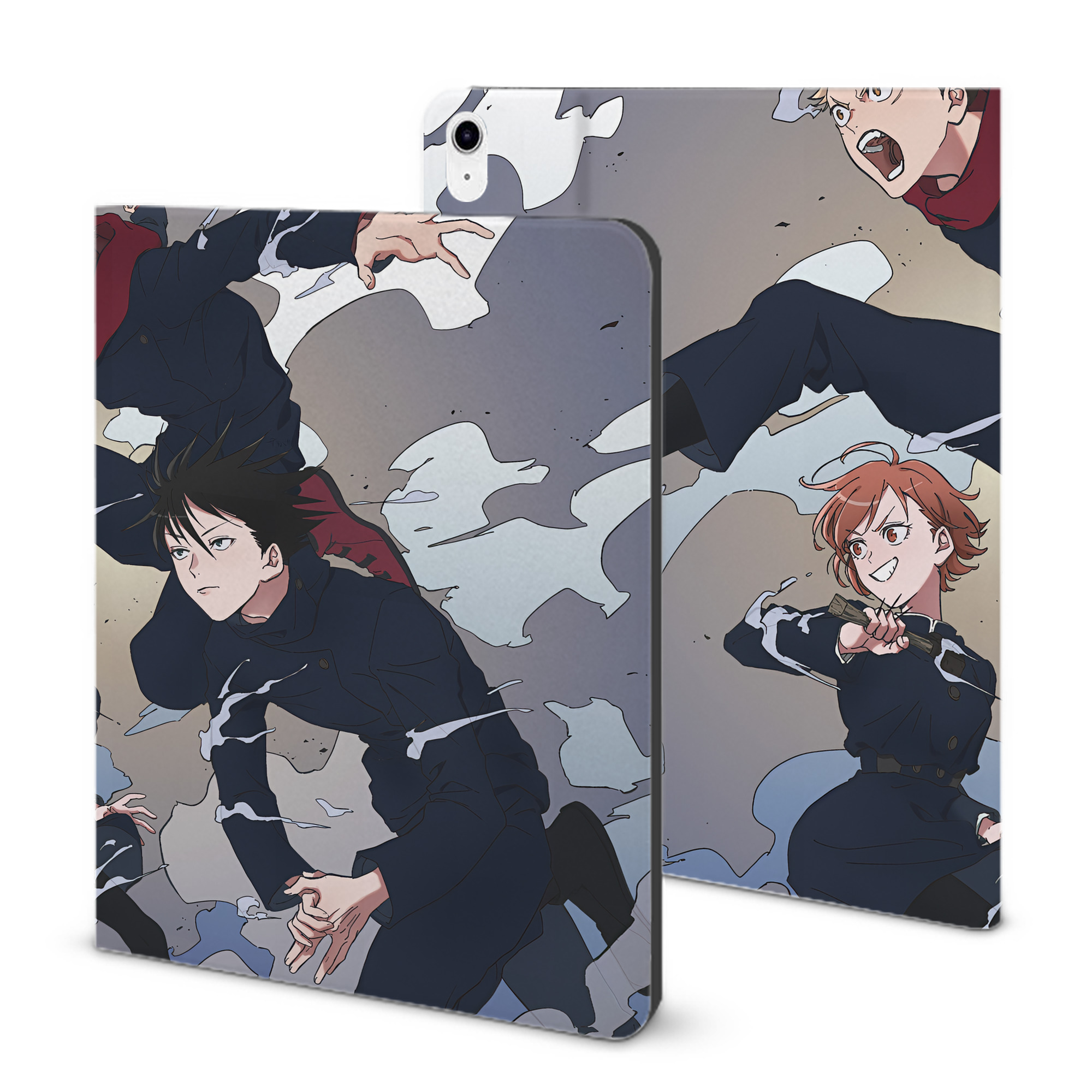（画像用） 呪術廻戦 Jujutsu Kaisen IPad ケース ブック型 PUレザー TPU 耐衝撃 軽量 薄型 ペン収納なし 全面保護 IPad 各モデル対応
